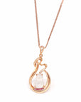 Baikalla Jewelry Gold Jadeite Necklace W/ 18k Rose Gold matching Chain Baikalla™ "Lucky Gourd" 18k Rose Gold Ice Jadeite Jade Diamond Pendant Necklace