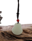 Baikalla Jewelry Jade Pendant Necklace Baikalla™ "Goddess of Compassion Buddha" Genuine White Jade Pendant Necklace