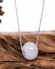 Baikalla Jewelry Jade Pendant Necklace Baikalla™ "Good Luck Button" Necklace Light Lavender Jade Lucky KouKou Pendant Necklace
