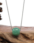 Baikalla Jewelry Jade Pendant Necklace Baikalla™ "Good Luck Button" Necklace Forest Green Jade Lucky KouKou Pendant Necklace