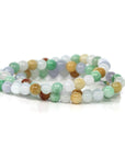 Baikalla Jewelry jade beads bracelet 6.5 inches Genuine Jadeite Jade Round Multiple Colors Beads Bracelet ( 7 mm)
