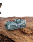 Baikalla Jewelry genuine jadeite carving Genuine Burmese Ice deep Blue Green Jadeite Jade PiXiu Pendant Necklace