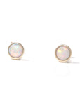 Baikalla Jewelry Gold Opal Earrings Baikalla™ 14k White Gold Natural Australian Light Opal Bezel Set Earrings