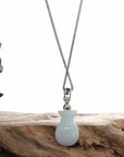 Baikalla Jewelry Jade Pendant Natural Lavender Jadeite Jade Lucky HuLu Pendant Necklace With 14k White Gold Diamond Bail