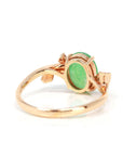Baikalla Jewelry Jadeite Engagement Ring Baikalla™ "Aretha" 18k Rose Gold Natural Imperial Jadeite Morning Glory Engagement Ring