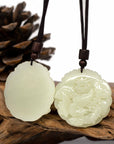 Baikalla Jewelry Jade Pendant Necklace Baikalla™ "Dragon & Phoenix" Genuine HeTian White Nephrite Jade Pendant Necklace