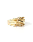 Baikalla Jewelry Gold Diamond Men's Ring 8.5 14k Solid Yellow Gold Nugget Men's Band Ring