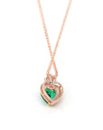 Baikalla Jewelry Emerald Pendant Necklace 18k Rose Gold Lab. Created Emerald & CZ Pendant Necklace