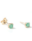 Baikalla Jewelry Gold Gemstone Earrings Baikalla™ 14K Classic Yellow Gold Natural Emerald Earrings