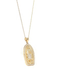 Baikalla Jewelry 14K Pure Yellow Gold Pendant 14K Yellow Gold Mother Maria Pendant Necklace With SI Diamonds