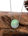 Baikalla Jewelry Jade Pendant Necklace Baikalla™ "Good Luck Button" Necklace Real Blue-Green Jade Lucky TongTong Pendant Necklace
