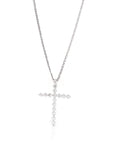 Baikalla Jewelry 18K Pure White Gold Pendant Pendant Only 18K White Gold Cross Pendant Necklace With SI Diamonds