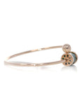 Baikalla Jewelry Gold Jade Bracelet 18k Rose Gold Lucky TongTong Jadeite jade Oval Bracelet Bangle W/ Diamonds