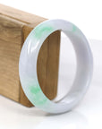 Baikalla Jewelry Jadeite Jade Bangle Bracelet Baikalla Genuine White & Green Burmese Jadeite Jade Bangle Bracelet (59.01mm)