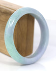 Baikalla Jewelry Jadeite Jade Bangle Bracelet "Princess Half Round" Green Lavender Natural Jadeite Jade Bangle (60.45 mm)