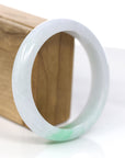 Baikalla Jewelry Jadeite Jade Bangle Bracelet Baikalla Genuine White & Green Burmese Jadeite Jade Bangle Bracelet (62.43mm)