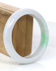 Baikalla Jewelry Jadeite Jade Bangle Bracelet Baikalla Genuine White & Green Burmese Jadeite Jade Bangle Bracelet (62.43mm)