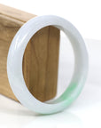 Baikalla Jewelry Jadeite Jade Bangle Bracelet Baikalla Genuine White & Green Burmese Jadeite Jade Bangle Bracelet (62.43mm)