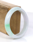 Baikalla Jewelry Jadeite Jade Bangle Bracelet Baikalla Genuine White & Green Burmese Jadeite Jade Bangle Bracelet (57.02mm)