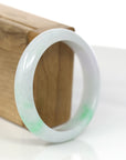 Baikalla Jewelry Jadeite Jade Bangle Bracelet Baikalla Genuine White & Green Burmese Jadeite Jade Bangle Bracelet (57.02mm)