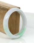Baikalla Jewelry Jadeite Jade Bangle Bracelet Baikalla Genuine White & Green Burmese Jadeite Jade Bangle Bracelet (57.02mm)