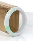 Baikalla Jewelry Jadeite Jade Bangle Bracelet Baikalla Genuine White & Green Burmese Jadeite Jade Bangle Bracelet (57.02mm)