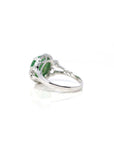 Baikalla Jewelry Jadeite Engagement Ring 18k White Gold Natural Imperial Green Oval Jadeite Jade Engagement Ring With Diamonds