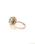 Baikalla Jewelry Jadeite Engagement Ring 18k Rose Gold Natural Imperial Green Oval Jadeite Jade Engagement Ring With Diamonds