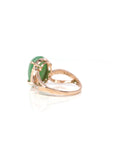 Baikalla Jewelry Jadeite Engagement Ring 18k Rose Gold Natural Imperial Green Oval Jadeite Jade Engagement Ring With Diamonds