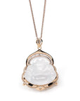 Baikalla Jewelry 18k Gold Jadeite Necklace Baikalla 18K Rose Gold Genuine Burmese Ice Jadeite Buddha Pendant with Diamonds