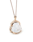 Baikalla Jewelry 18k Gold Jadeite Necklace Baikalla 18K Rose Gold Genuine Burmese Ice Jadeite Buddha Pendant with Diamonds