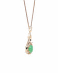 Baikalla Jewelry 18k Gold Jadeite Necklace Copy of 18K Rose Gold Oval Imperial Jadeite Jade Cabochon Necklace with Diamonds