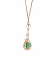 Baikalla Jewelry 18k Gold Jadeite Necklace Copy of 18K Rose Gold Oval Imperial Jadeite Jade Cabochon Necklace with Diamonds