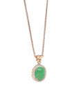 Baikalla Jewelry 18k Gold Jadeite Necklace Copy of Copy of 18K Rose Gold Oval Imperial Jadeite Jade Cabochon Necklace with Diamonds