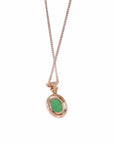 Baikalla Jewelry 18k Gold Jadeite Necklace Copy of Copy of 18K Rose Gold Oval Imperial Jadeite Jade Cabochon Necklace with Diamonds