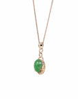 Baikalla Jewelry 18k Gold Jadeite Necklace Copy of 18K Rose Gold Oval Imperial Jadeite Jade Cabochon Necklace with Diamonds
