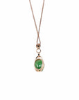 Baikalla Jewelry 18k Gold Jadeite Necklace Copy of 18K Rose Gold Oval Imperial Jadeite Jade Cabochon Necklace with Diamonds