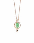 Baikalla Jewelry 18k Gold Jadeite Necklace Copy of Copy of 18K Rose Gold Oval Imperial Jadeite Jade Cabochon Necklace with Diamonds