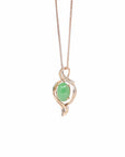 Baikalla Jewelry 18k Gold Jadeite Necklace Copy of Copy of 18K Rose Gold Oval Imperial Jadeite Jade Cabochon Necklace with Diamonds