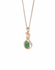 Baikalla Jewelry 18k Gold Jadeite Necklace Copy of Copy of Copy of Copy of Copy of Copy of 18K Rose Gold Oval Imperial Jadeite Jade Cabochon Necklace with Diamonds
