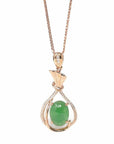 Baikalla Jewelry 18k Gold Jadeite Necklace Copy of Copy of Copy of Copy of 18K Rose Gold Oval Imperial Jadeite Jade Cabochon Necklace with Diamonds