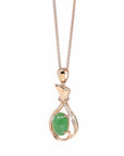 Baikalla Jewelry 18k Gold Jadeite Necklace Copy of Copy of Copy of Copy of 18K Rose Gold Oval Imperial Jadeite Jade Cabochon Necklace with Diamonds
