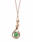 Baikalla Jewelry 18k Gold Jadeite Necklace Copy of Copy of Copy of Copy of 18K Rose Gold Oval Imperial Jadeite Jade Cabochon Necklace with Diamonds