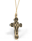 Baikalla Jewelry 24K Pure Yellow Gold Pendant Copy of 14K Yellow Gold & Black Nephrite Jade Crucifix Pendant
