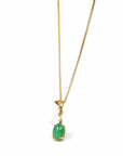 Baikalla Jewelry Gold Jadeite Necklace Copy of 18k Yellow Gold Jadeite Jade Apricot Leaf Pendant Necklace with Diamond