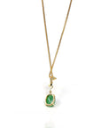 Baikalla Jewelry Gold Jadeite Necklace Copy of 18k Yellow Gold Jadeite Jade Apricot Leaf Pendant Necklace with Diamond