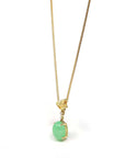 Baikalla Jewelry Gold Jadeite Necklace Copy of Copy of Copy of 18k Yellow Gold Jadeite Jade Apricot Leaf Pendant Necklace with Diamond