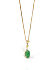 Baikalla Jewelry Gold Jadeite Necklace Copy of Copy of 18k Yellow Gold Jadeite Jade Apricot Leaf Pendant Necklace with Diamond