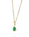 Baikalla Jewelry Gold Jadeite Necklace Copy of Copy of 18k Yellow Gold Jadeite Jade Apricot Leaf Pendant Necklace with Diamond