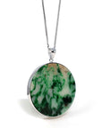 Baikalla Jewelry Jade Guanyin Pendant Necklace Copy of Baikalla Genuine Green Jadeite Jade " Ping An Wu Shi Pai " Pendant With Gold Bail